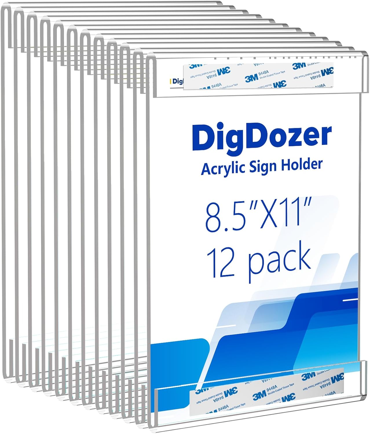 12 Pcs Acrylic Sign Holder 8.5 x 11 for Easy Display