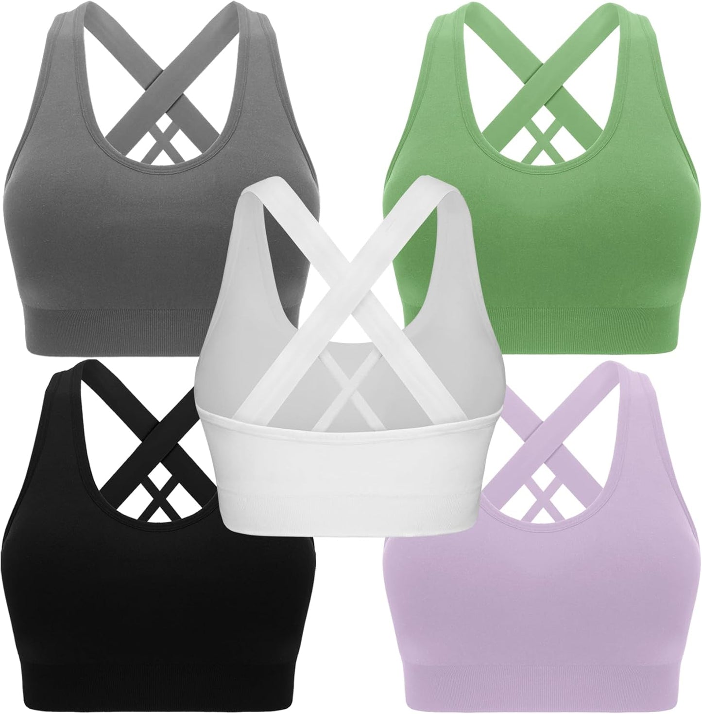 Double Couple Sports Bras for Women High Impact Workout Tops