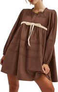 MISSACTIVER Women Long Puff Sleeve Flowy Mini Dress Review