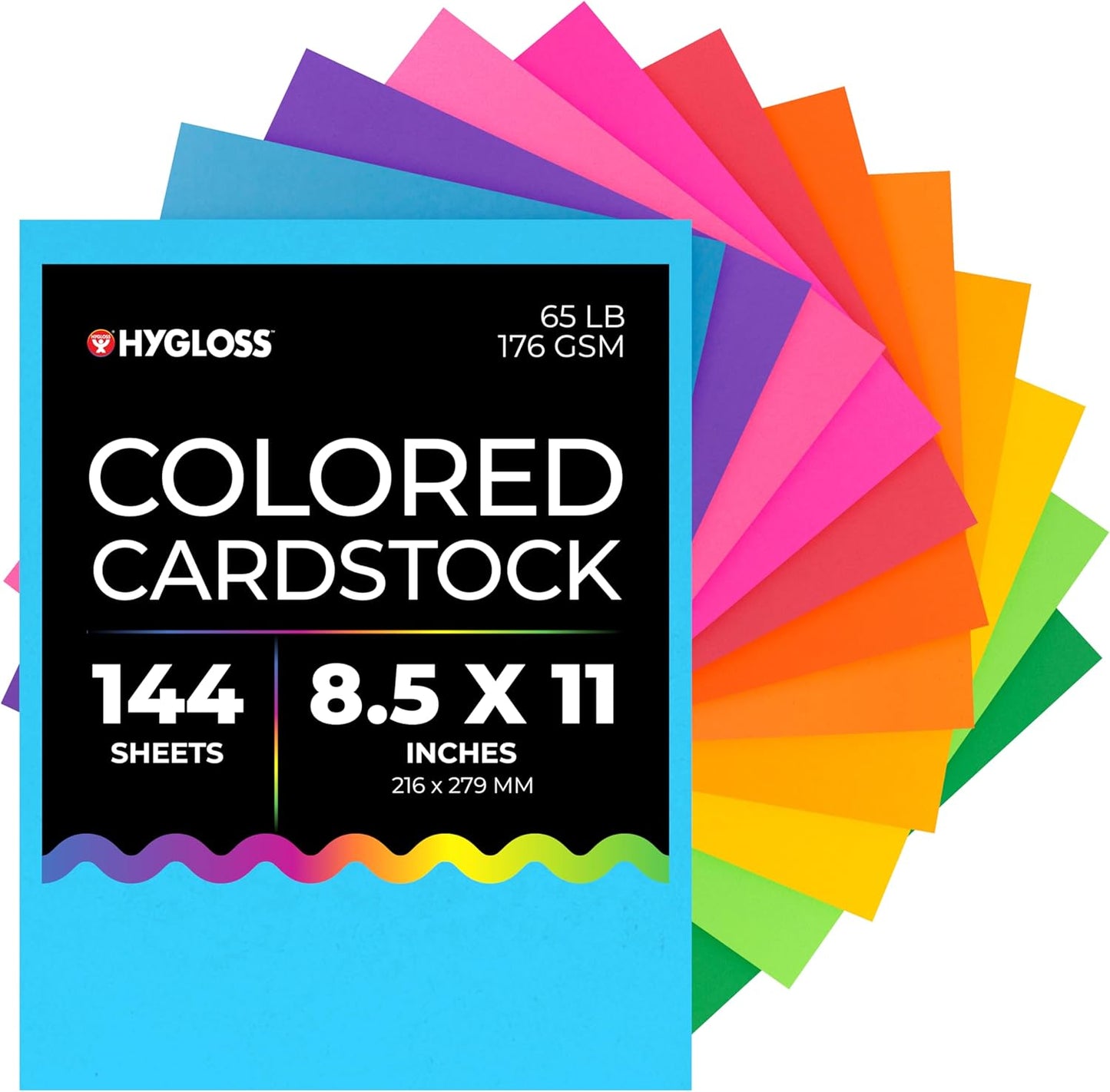Hygloss Bright Colored Cardstock - Premium Quality 144 Sheets