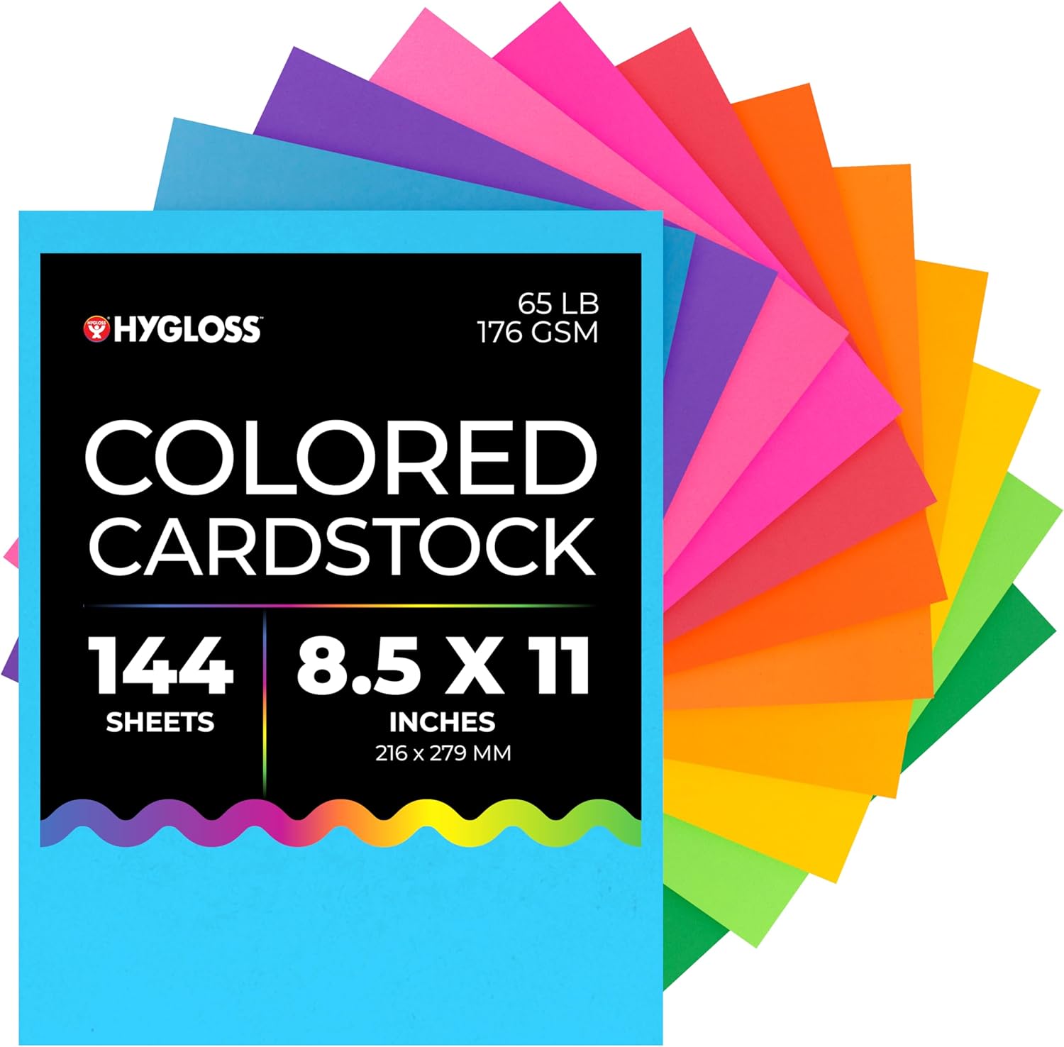 Hygloss Bright Colored Cardstock - Premium Quality 144 Sheets