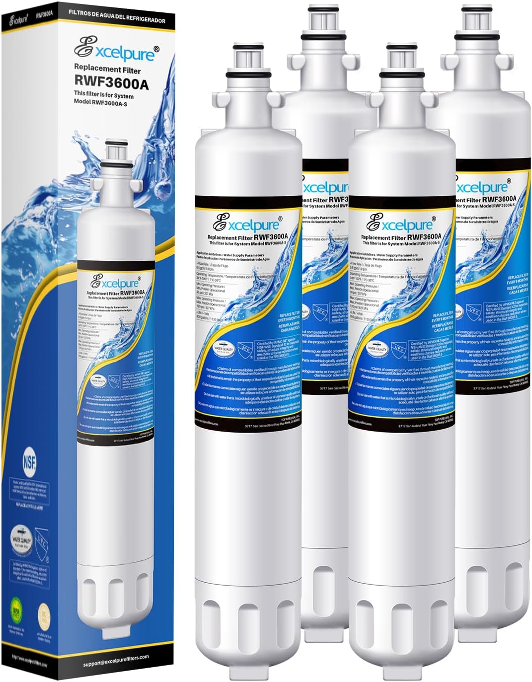 RPWF Replacement Water Filter for GE RPWF - 4PACK Quality
