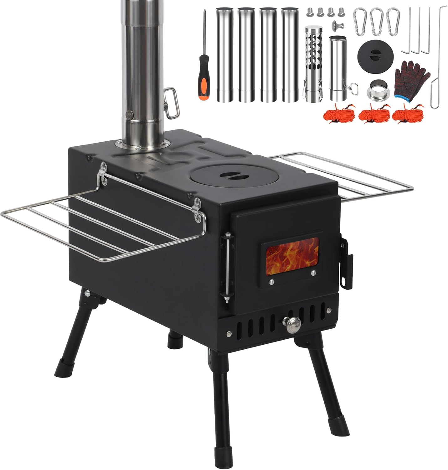 Portable Wood Stove: REDCAMP Hot Tent Stove