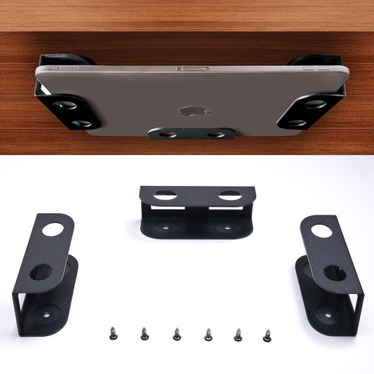 BYMECOST Metal Laptop Holder- Space-Saving Desk Mount