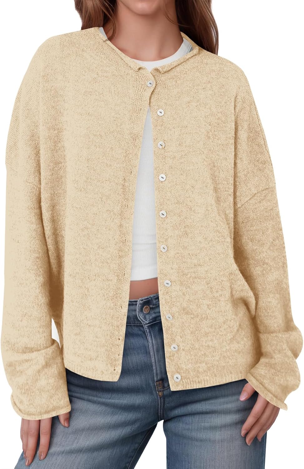 Saodimallsu Womens Button Up Cardigan Sweater for Fall Style