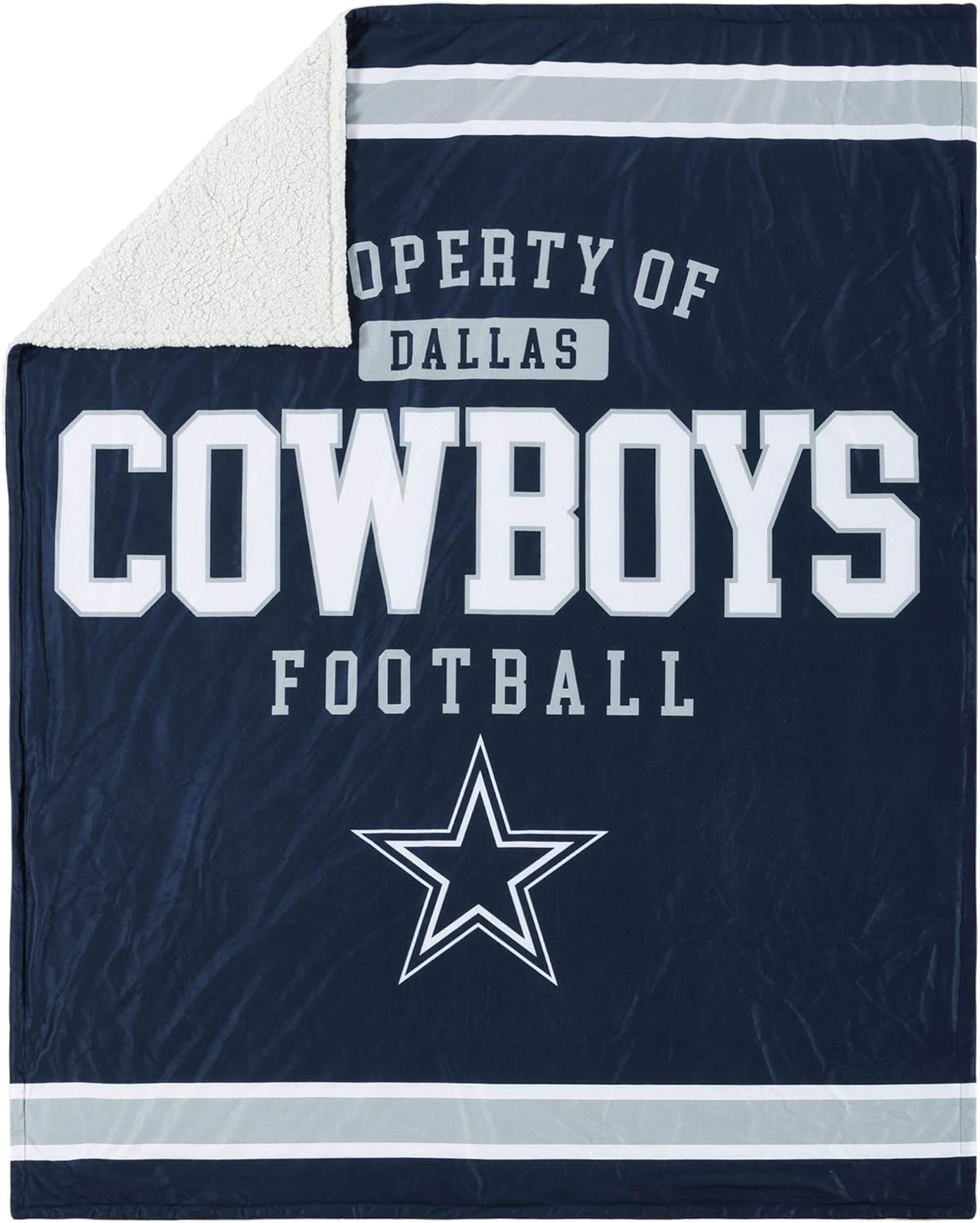 FOCO NFL Team Logo Sherpa Plush Throw Blanket 60in x 50in