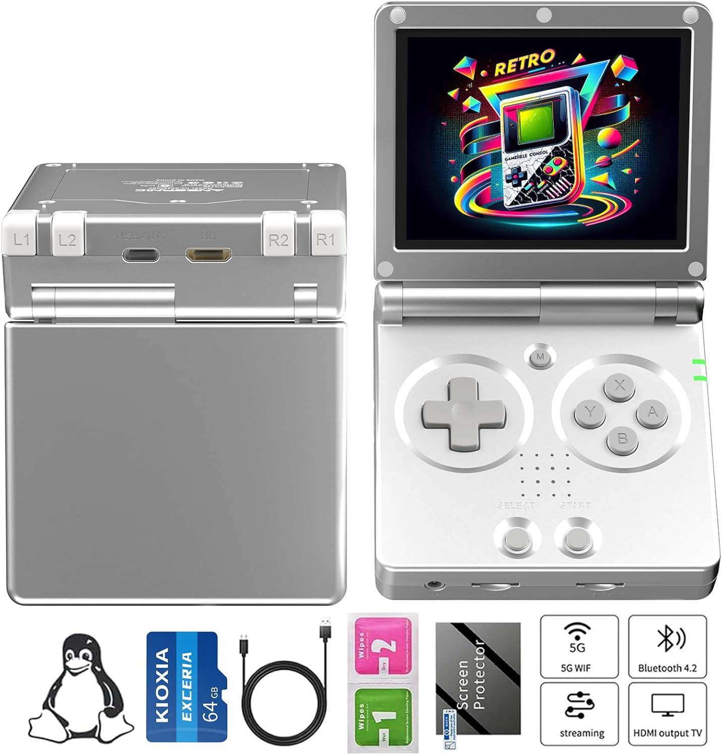 RG35XXSP Handheld Game Console with 64G Preloaded Games