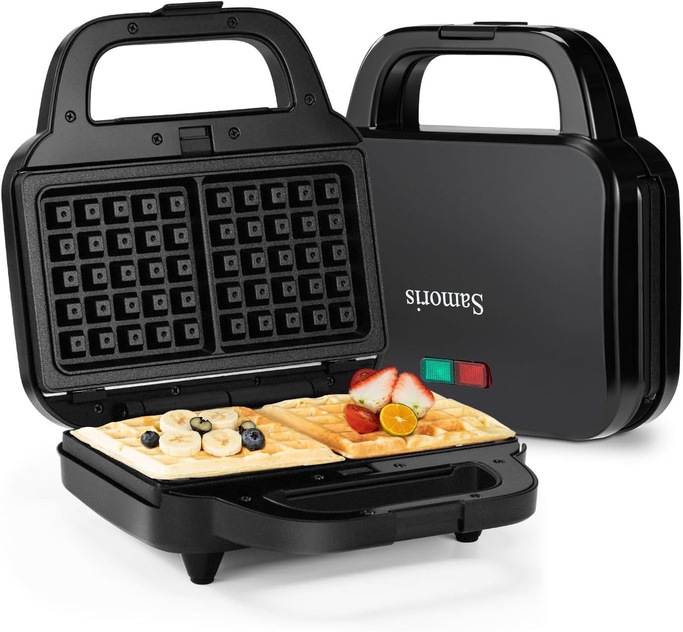 Samoris 2 Slice Waffle Maker - Non-Stick Plates, Quick Breakfasts!
