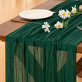 Emerald Green Cheesecloth Table Runner 35in x 120in - Boho Rustic