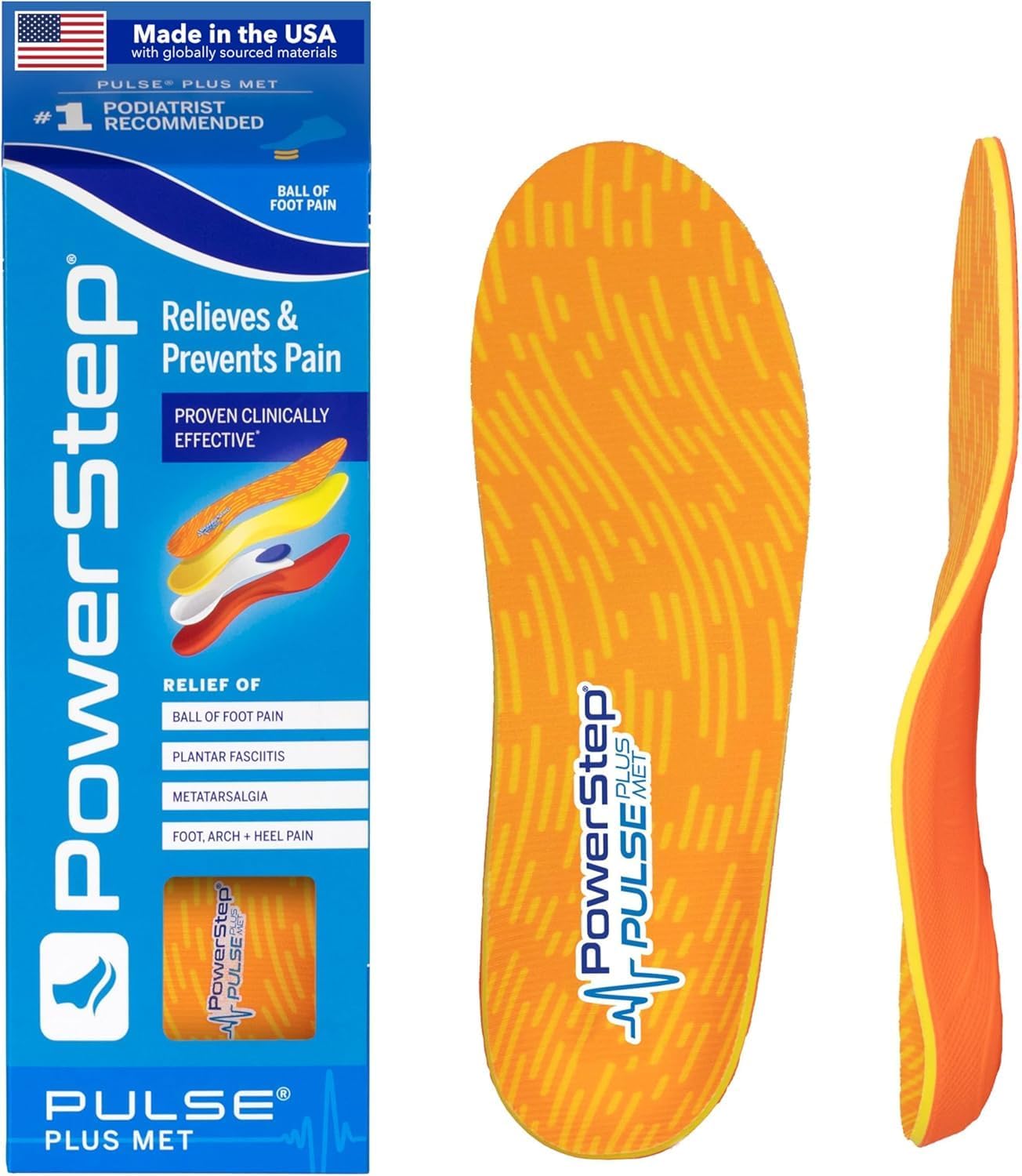 PowerStep Pulse Plus Insoles for Metatarsal Foot Pain Relief