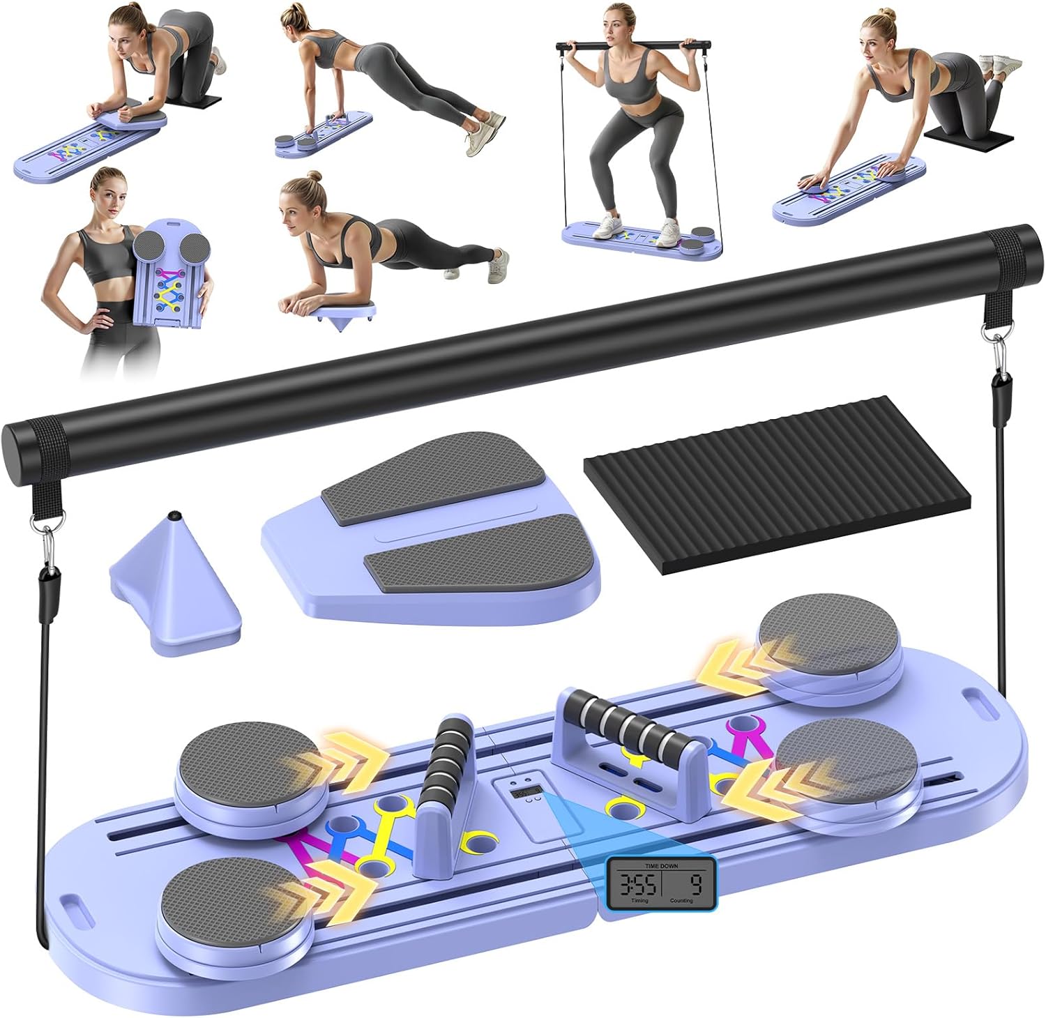 7-in-1 Foldable Pilates Board for Home Workout and Fitness