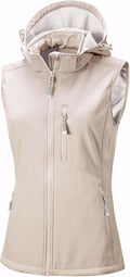 Women's Hooded Lightweight Softshell Vest Fleece Lined