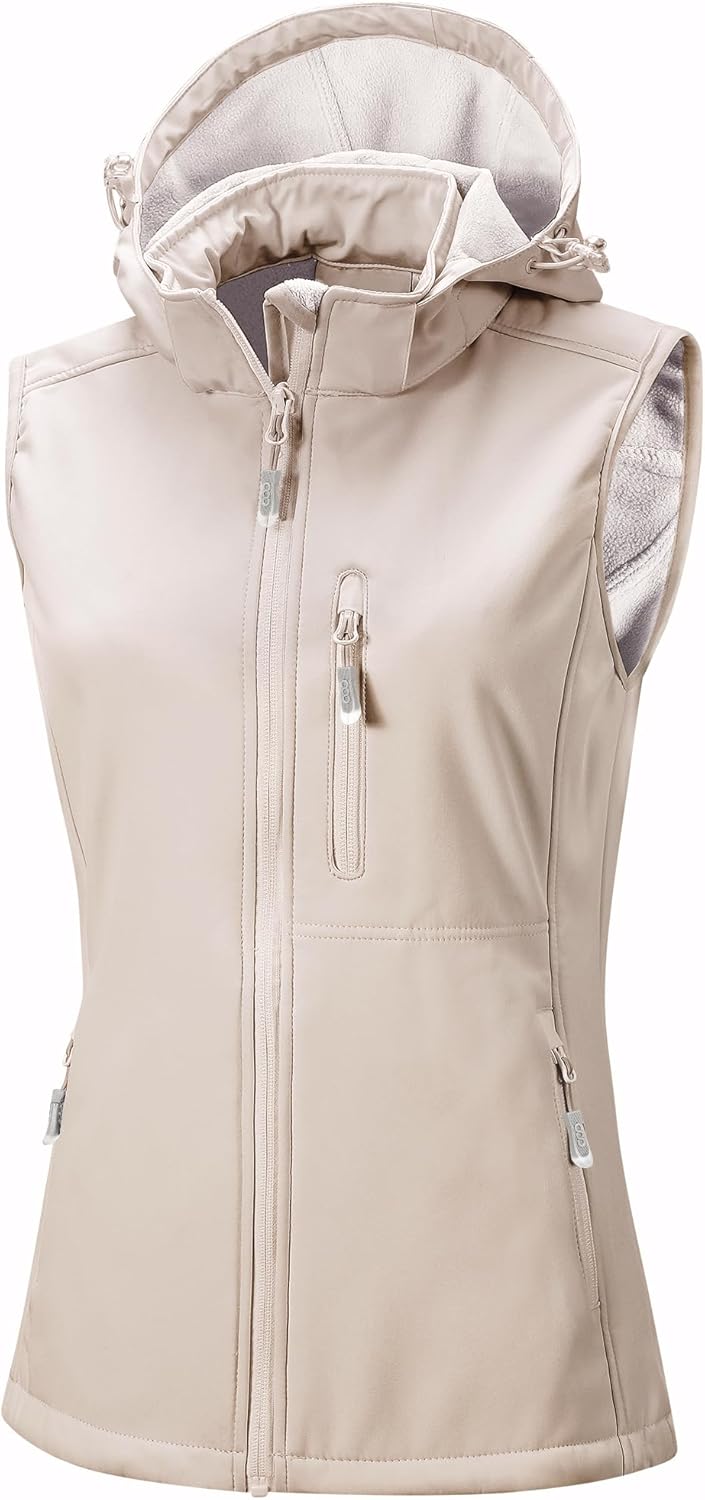 33,000ft Women's Hooded Lightweight Softshell Vest for Outdoor Use