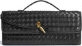 Women's Woven Clutch Bag - Chic Leather Evening Purse for Any Occasion