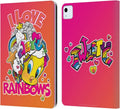 Looney Tunes I Love Rainbow Patterns Leather Wallet Case for iPad Air