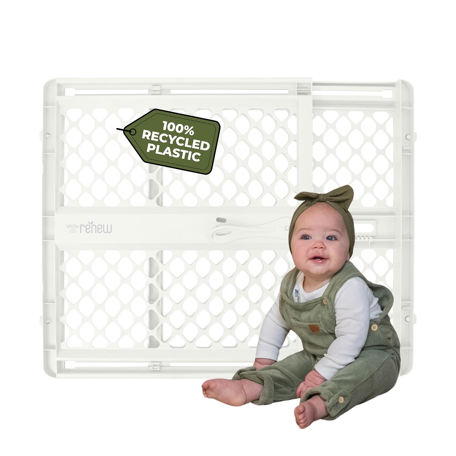 Toddleroo Renew 100% Recycled Plastic Baby Gate for Safety