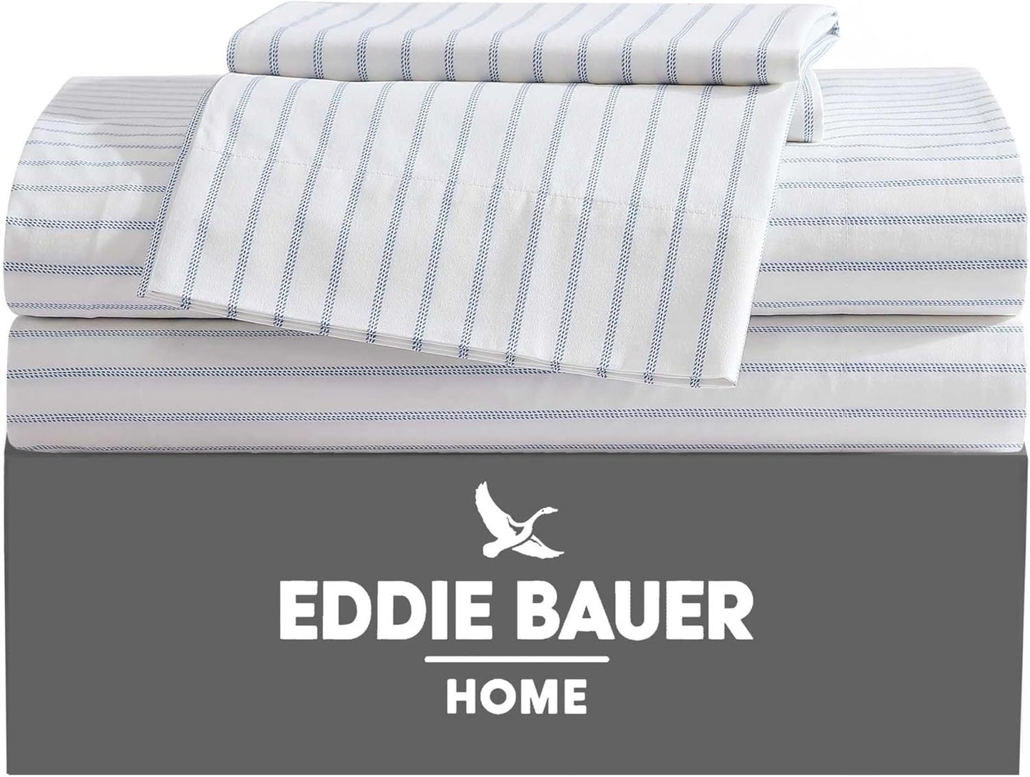 Eddie Bauer Full Cotton Percale Bedding Set for Crisp Comfort