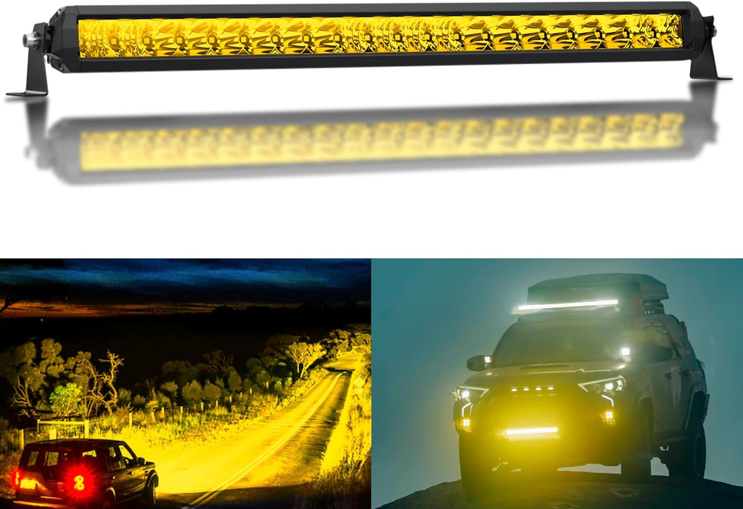 Amber LED Light Bar 22 Inch for Off Road Trucks and SUVs