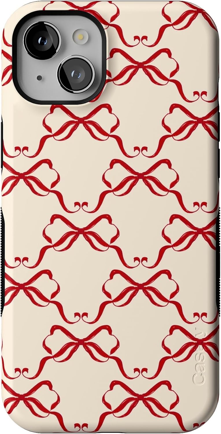 Casely iPhone 15 Case with Vintage Bows - Bold Protection