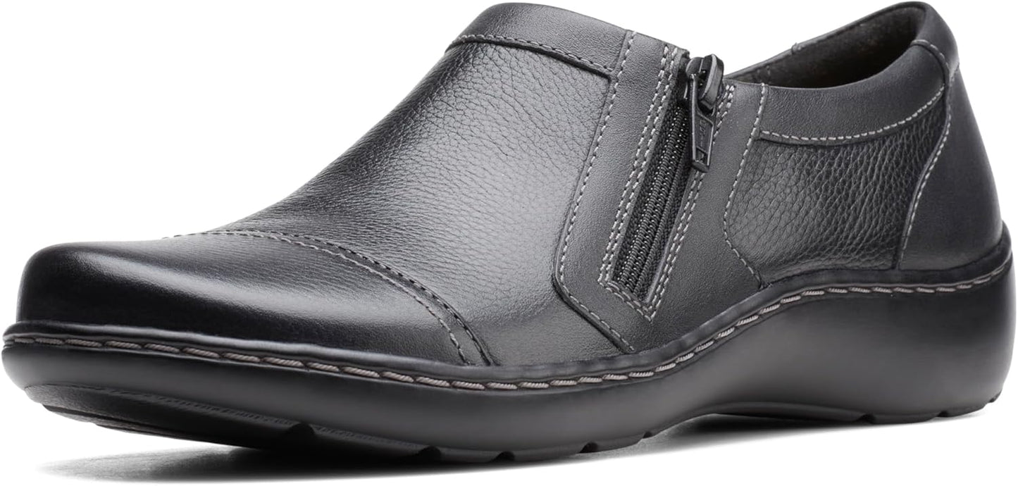 Clarks Women's Cora Giny Loafer - Versatile Black Leather Style
