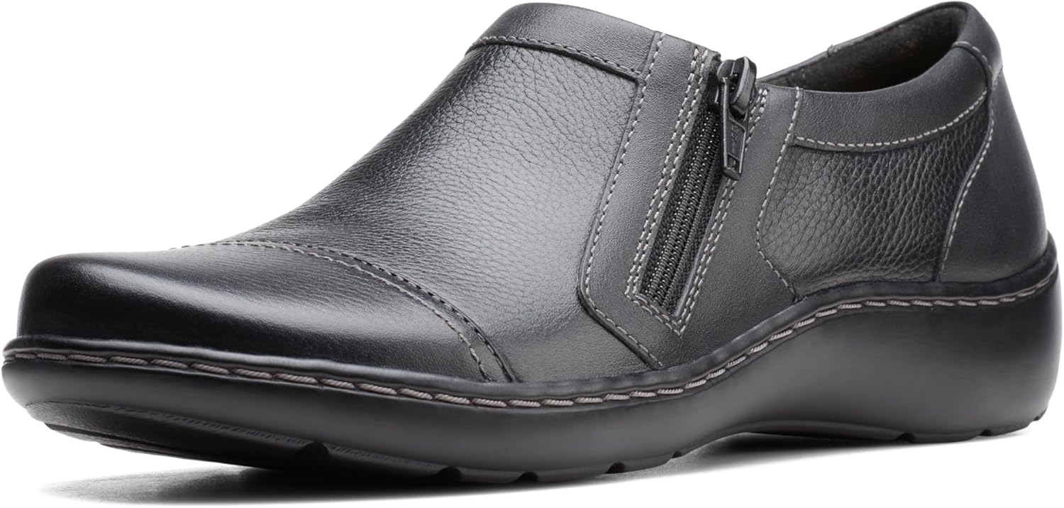 Clarks Women's Cora Giny Loafer - Versatile Black Leather Style