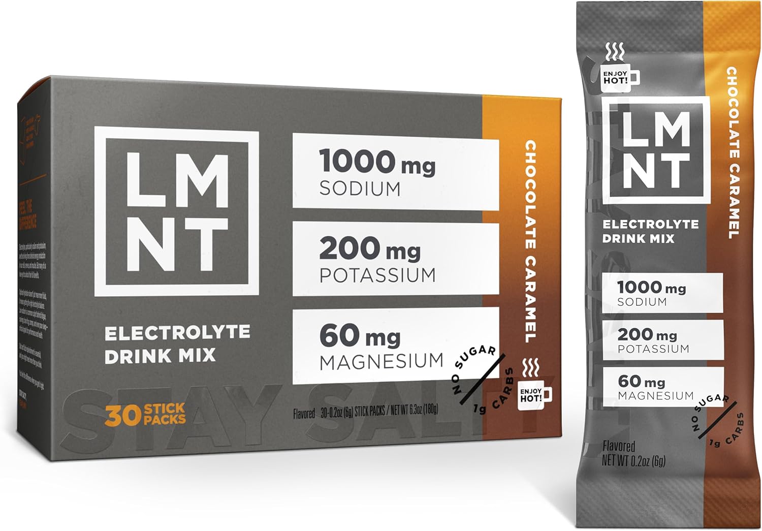 LMNT Zero Sugar Hot Chocolate Mixer - Chocolate Caramel Salt