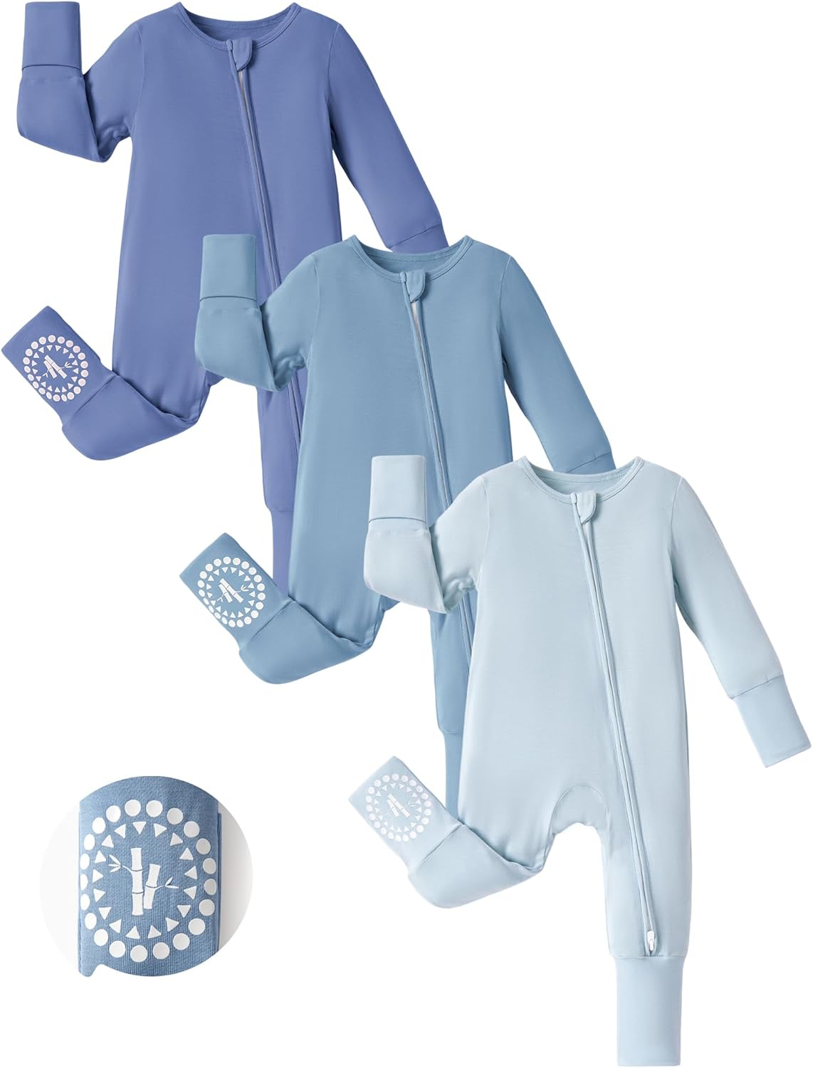 PATPAT Baby Footies for Boys and Girls - Soft Bamboo Viscose