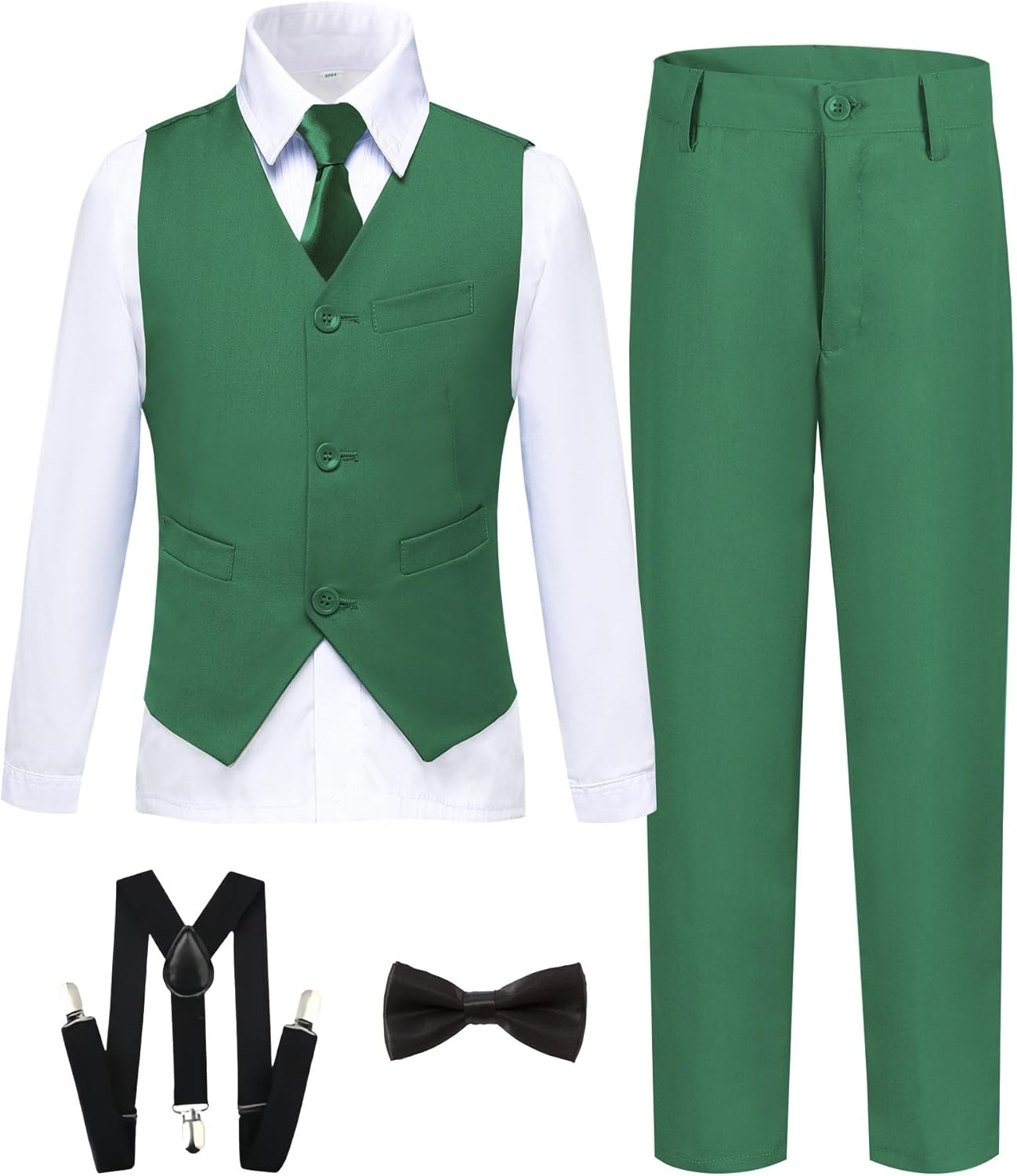 Boy's Formal Suit 7 Piece Slim Fit Tuxedo for Kids and Teens