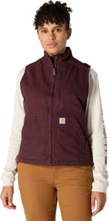 Carhartt Women's Washed Duck Mock Neck Vest - Sherpa Lined Vests