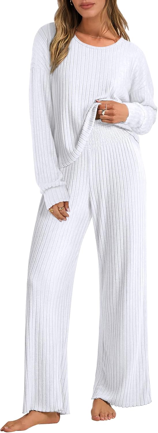 ANRABESS Women 2 Piece Lounge Pajamas Set for Cozy Comfort