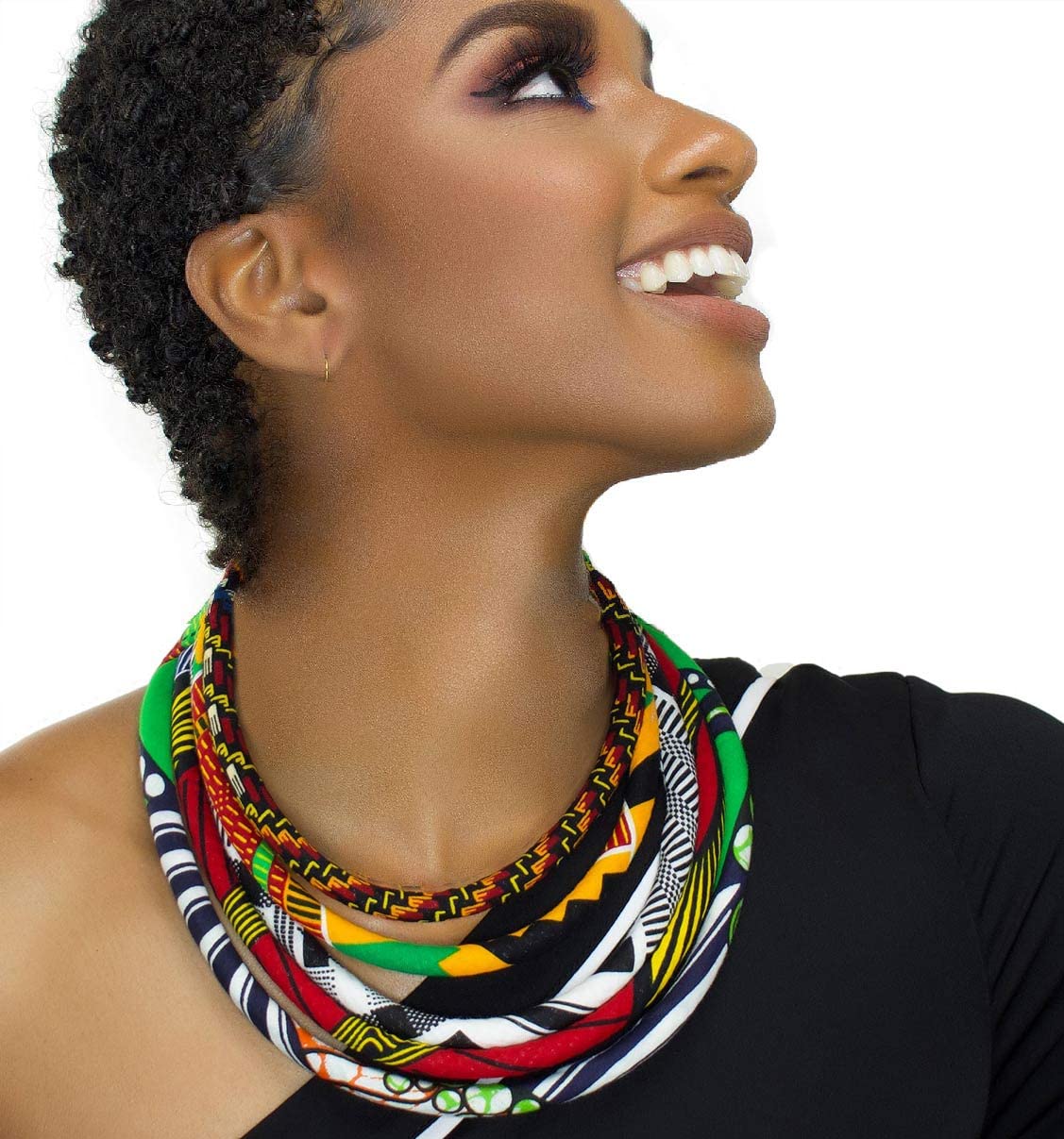 Queen Africa Print Bib Necklace - Vibrant Multi-Color Design