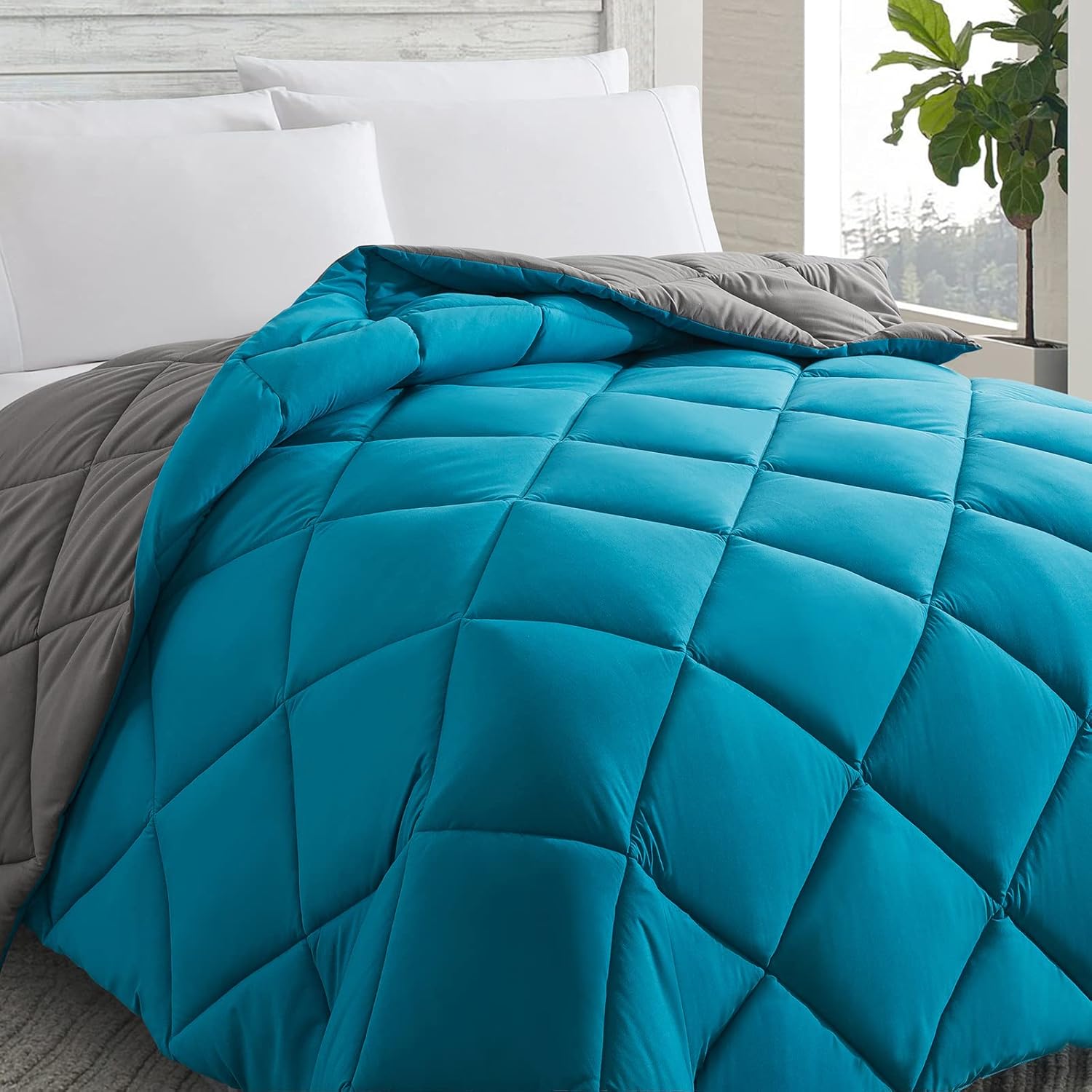 Cosybay Down Alternative Comforter - All Season Soft Quilted Full