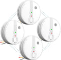 Smoke Detector Hardwired Interconnected 4-Pack - Backup Battery