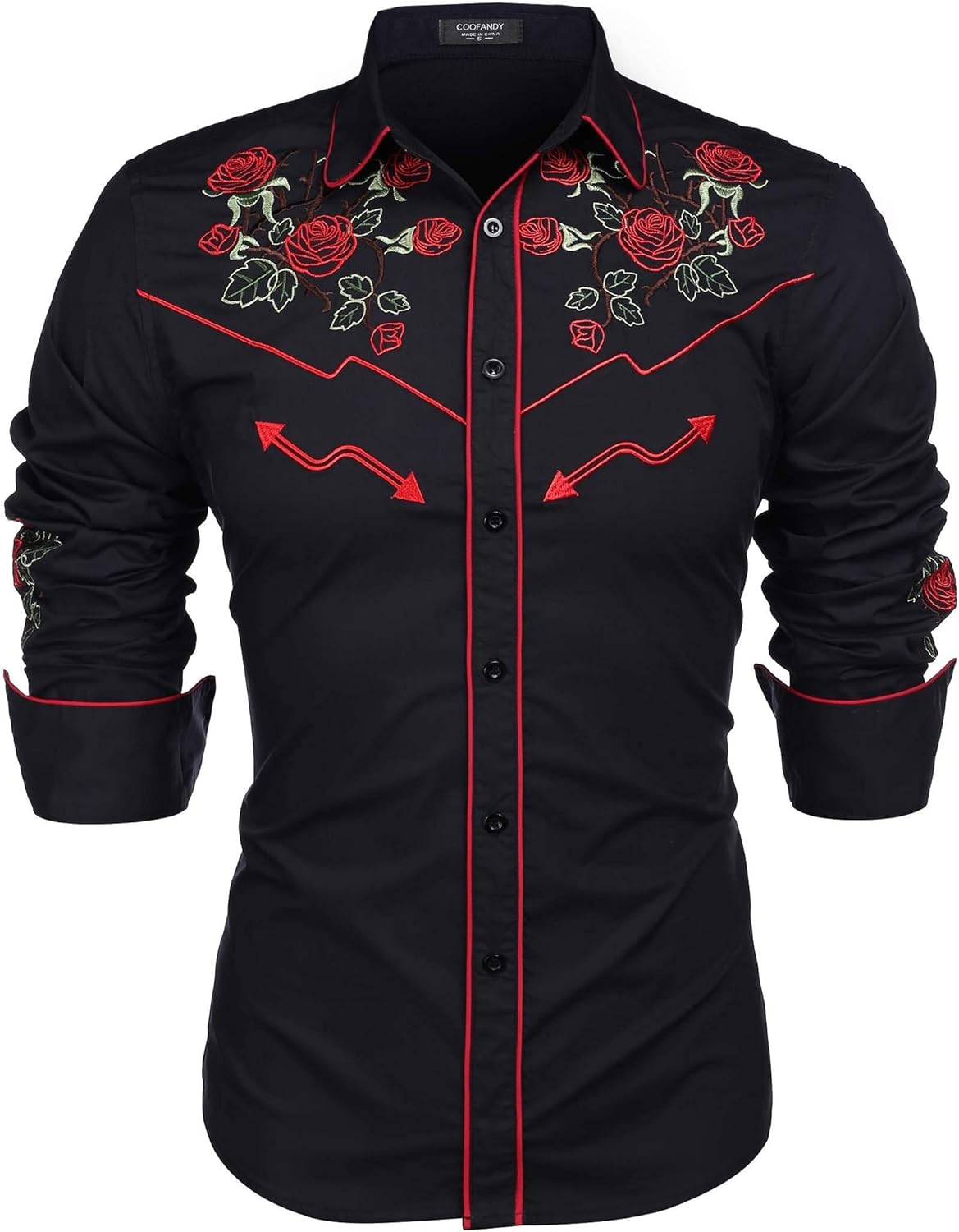 Stylish COOFANDY Men's Western Cowboy Shirt for Casual Wear
