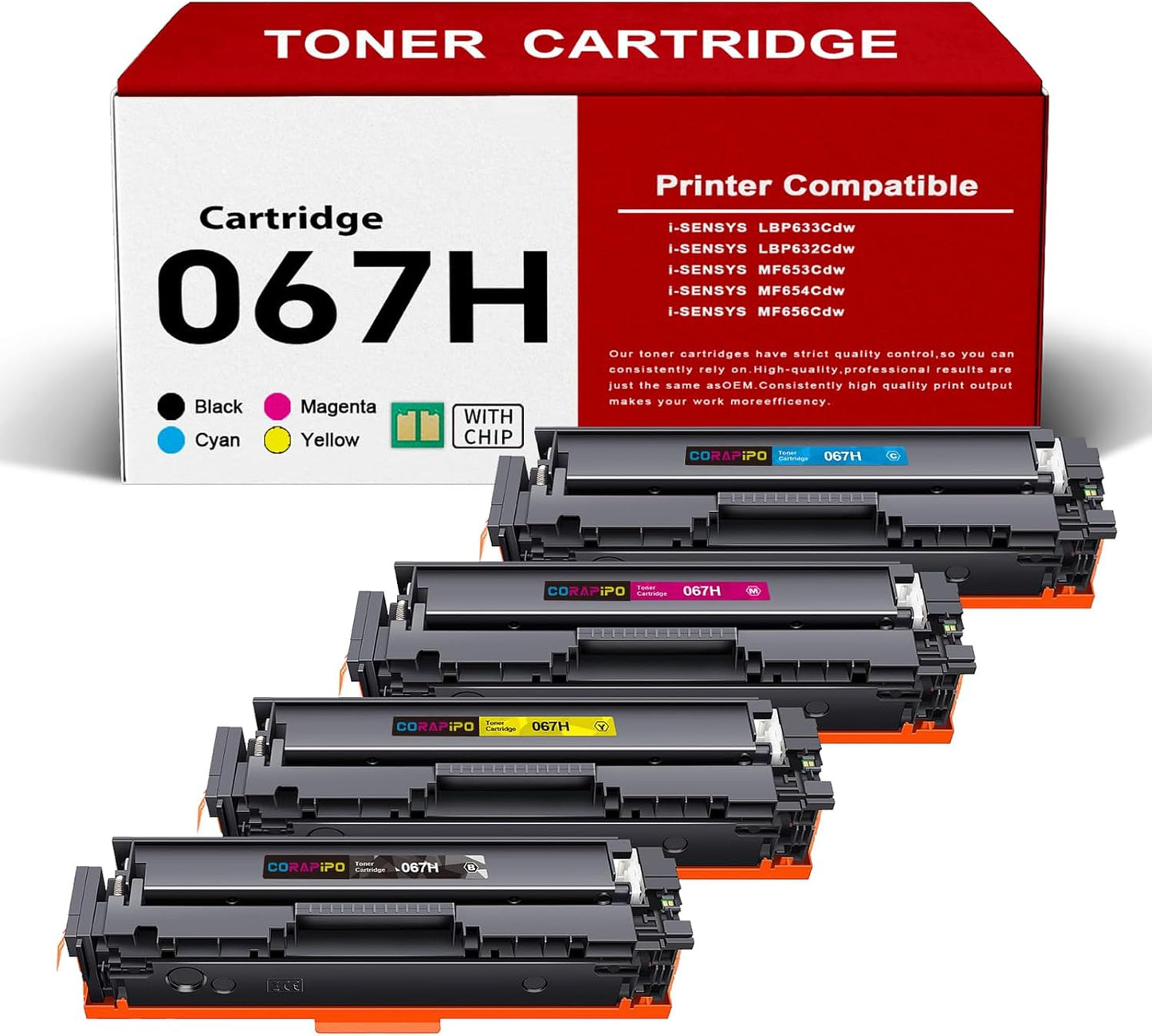 067H Toner Cartridges Set for Canon Printers - High Yield