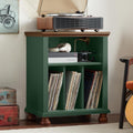 24in Wide Record Player Stand with 200-Album Storage - Green