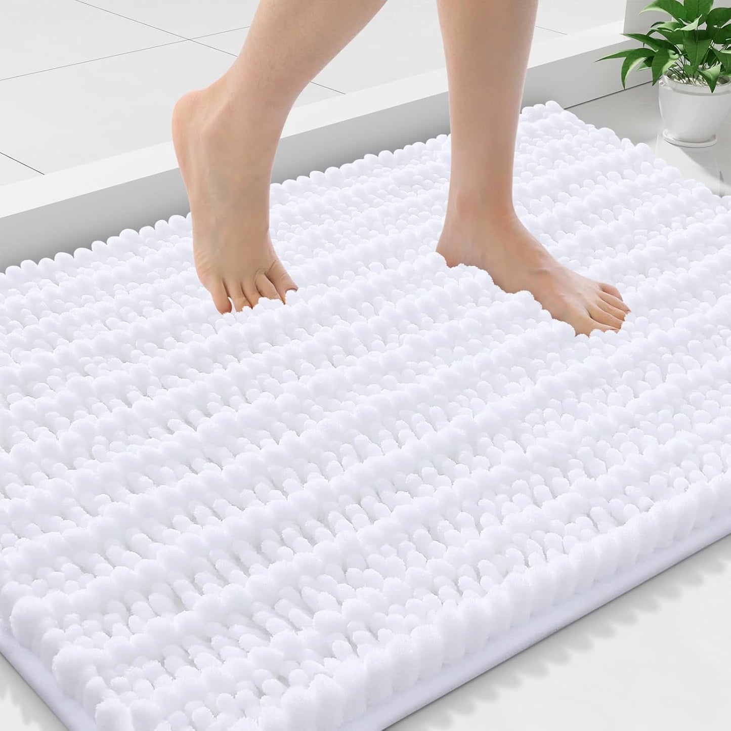 Smiry Bathroom Rugs Mat 36x24, Soft Chenille Non-Slip Mats