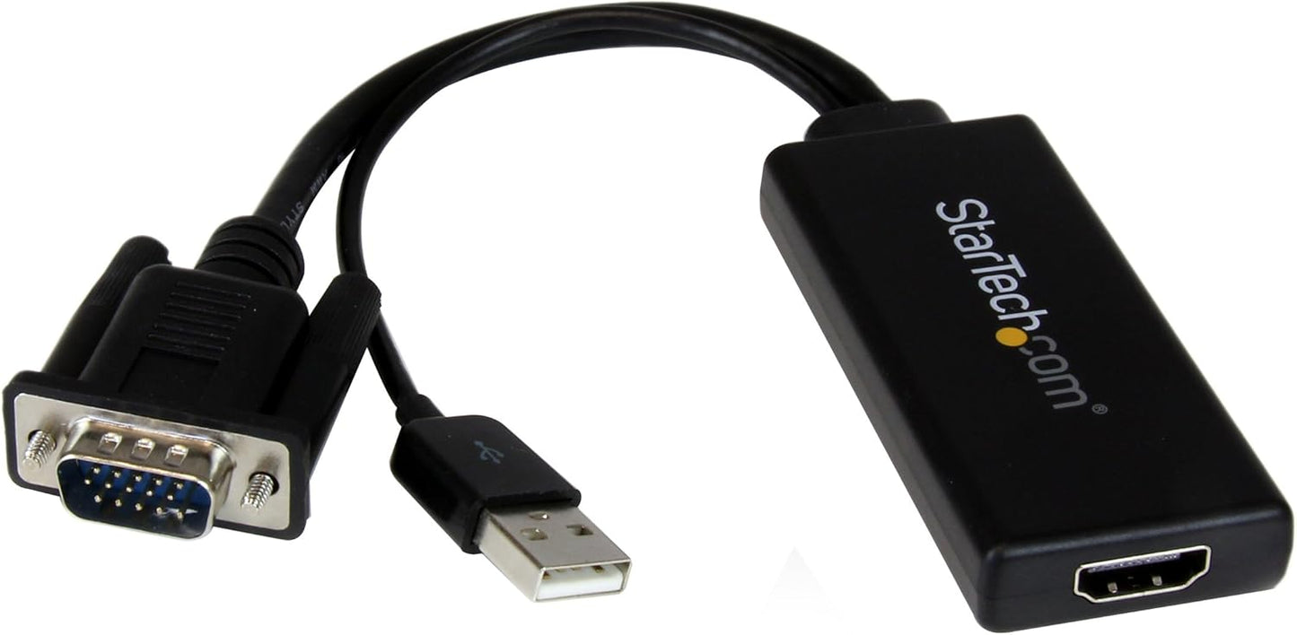 VGA to HDMI Adapter with USB Audio for Laptop and PC Use