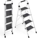 KINGRACK 4 Step Ladder Folding Step Stool - Stable, Compact Step
