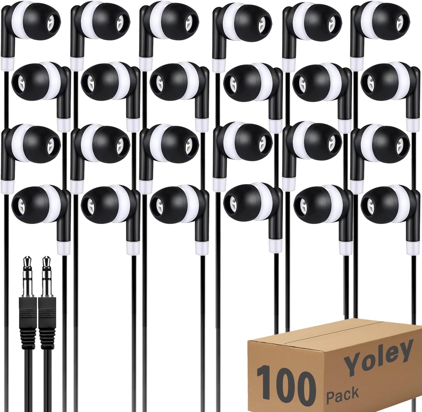 Kids Earbuds Headphones Bulk 100 Pack for School Classroom Use