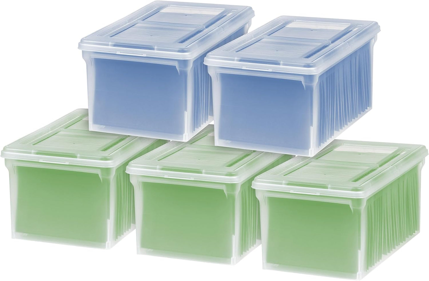 IRIS USA File Box Organizer for Letter and Legal Files - 5 Pack