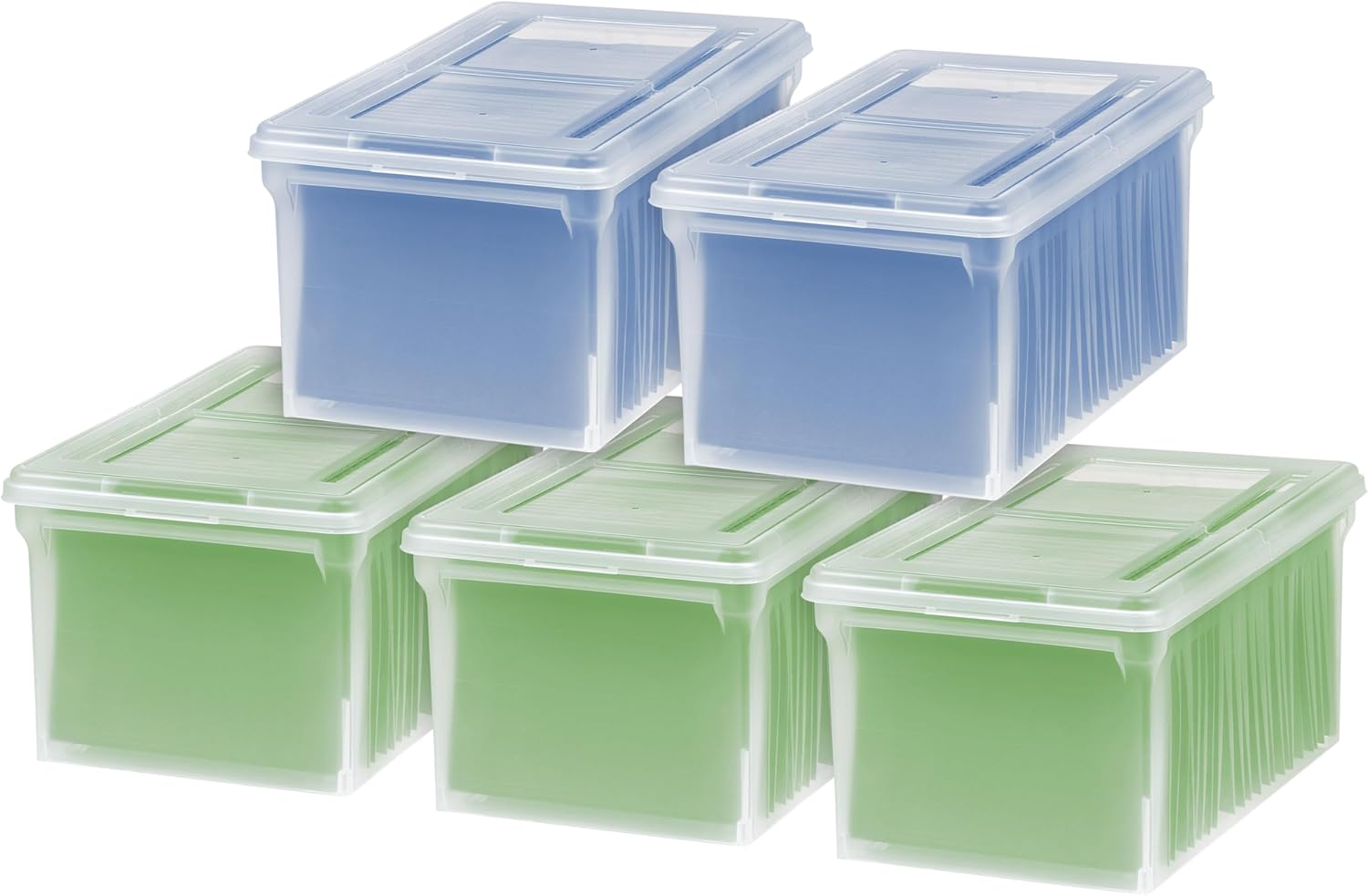IRIS USA File Box Organizer for Letter and Legal Files - 5 Pack