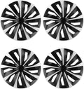 15 in ABX Hubcaps Set of 4 Black & Silver - Snap On Wheel Covers