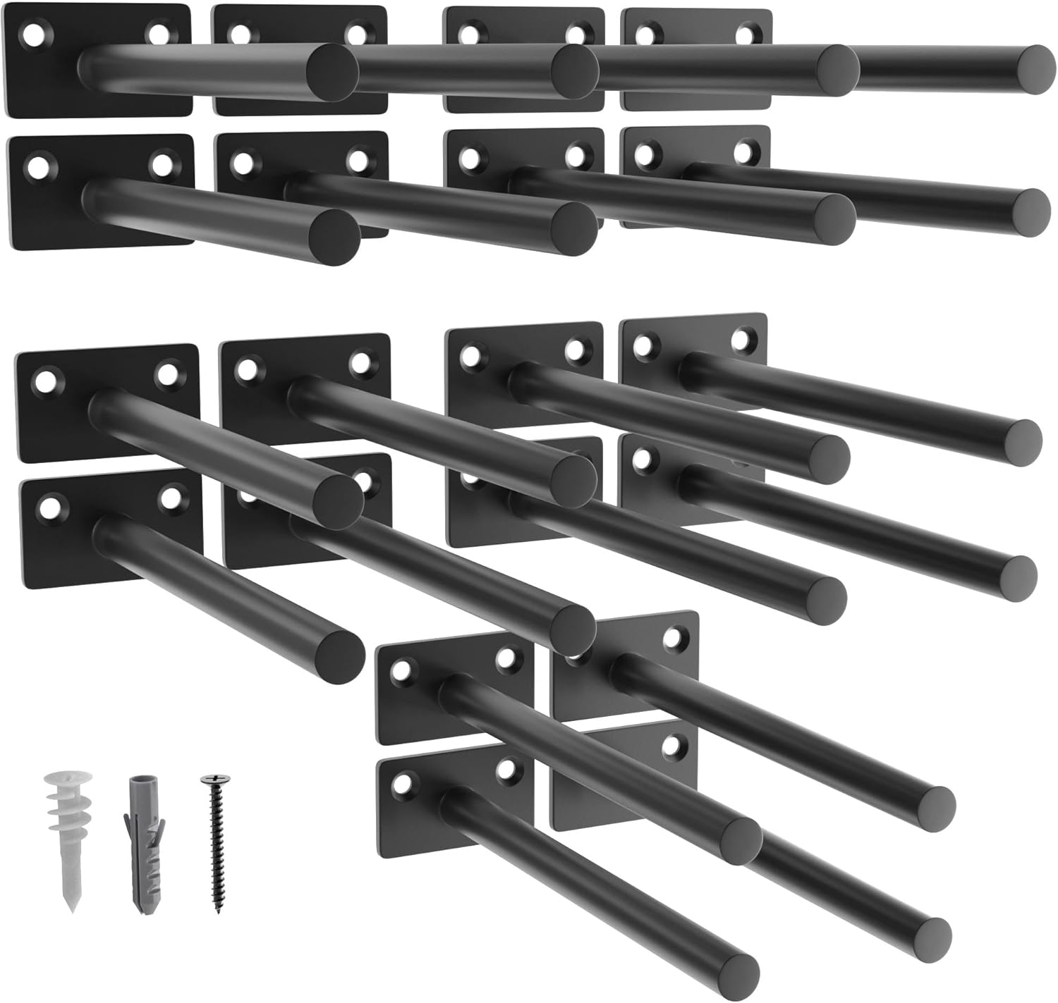 LEOPO Black 20 Pack 8 inch Floating Shelf Bracket for Home Decor