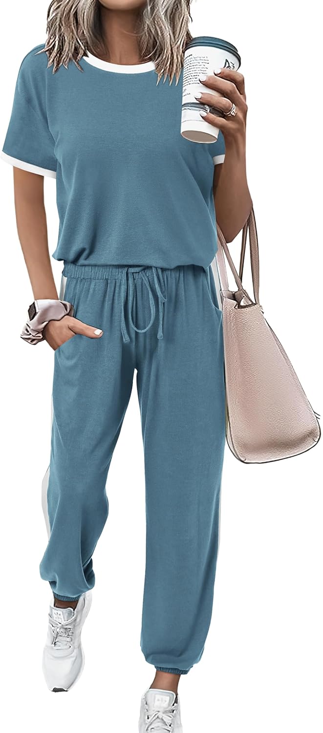 MASCOMODA Womens 2 Piece Outfits Summer Tracksuit Set for Travel