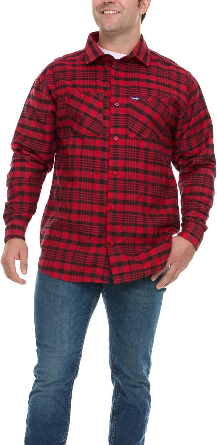 Wrangler Big and Tall Flannel Shirt for Men - Perfect for Outdoors