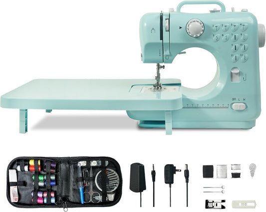 Portable Sewing Machine for Beginners with 12 Built-in Stitches