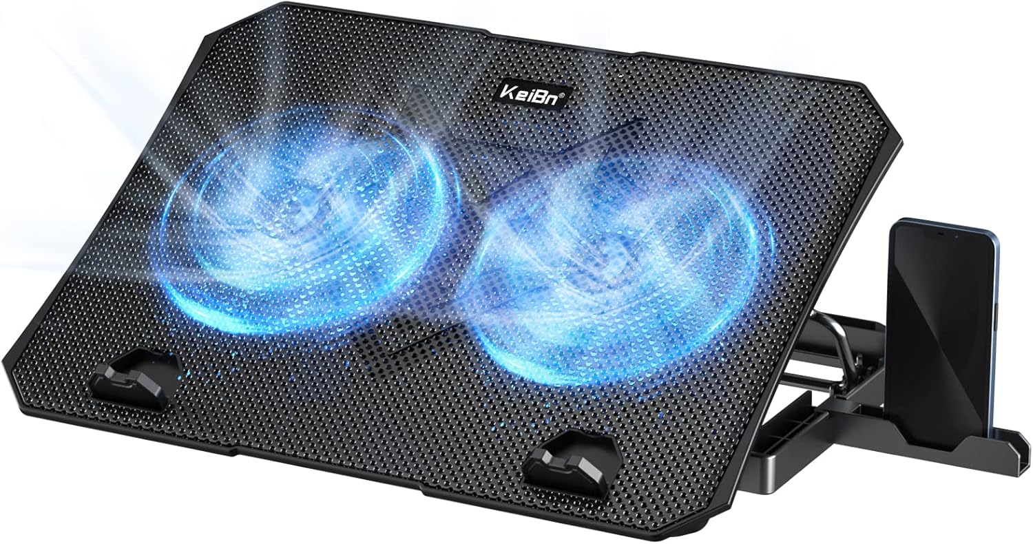 KeiBn Gaming Laptop Cooler, 2 Fans, 5 Heights, 2 USB