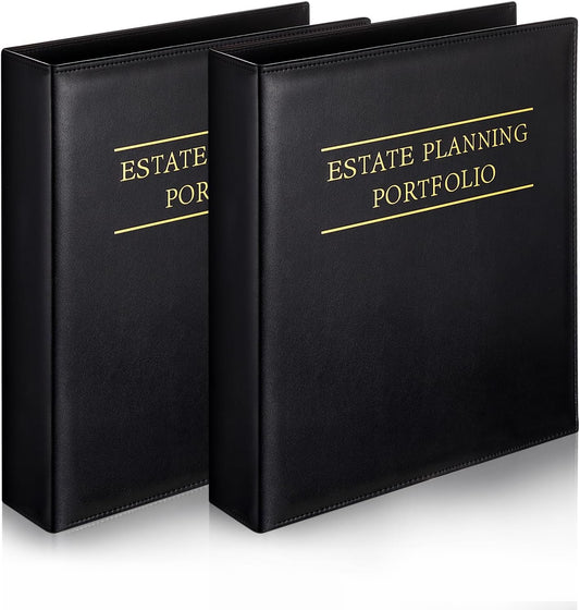Estate Planning Portfolio Binder Set with Elegant Gold Accents