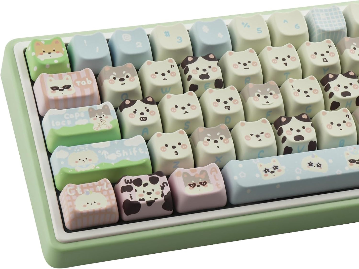 PBT Keycaps 134 Keys Cute Puppy Keycap for Mechanical Keyboards